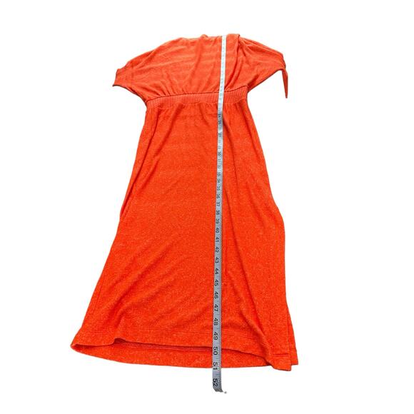 Anthropologie Daily Practice Orange Draped Soft Cowl Neck Midi Dress Size XS - Picture 12 of 13